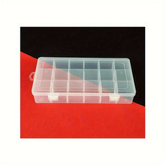 Clear Plastic Storage Box Organizer 18 Grids with Dividers