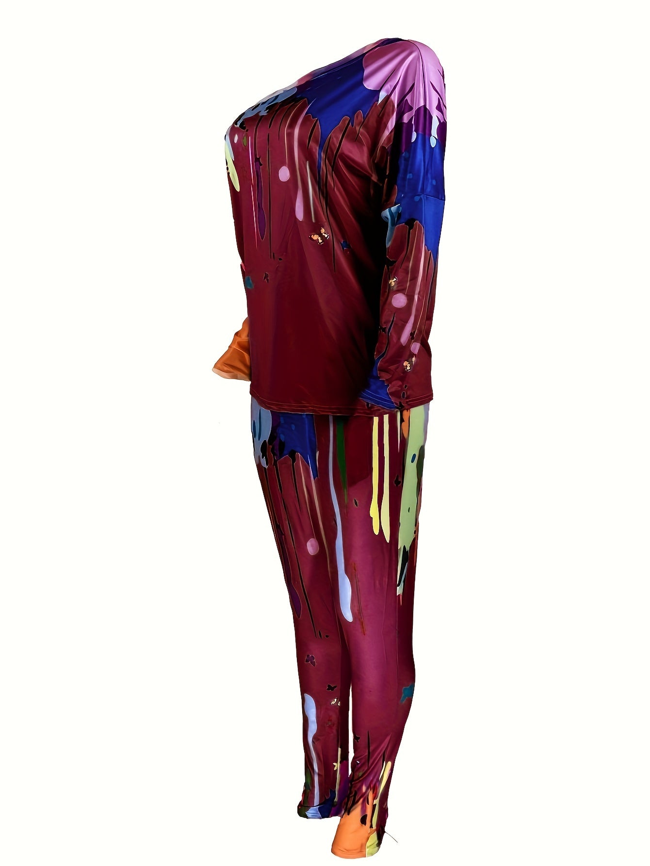  Tie Dye One Shoulder Top & Leggings Set