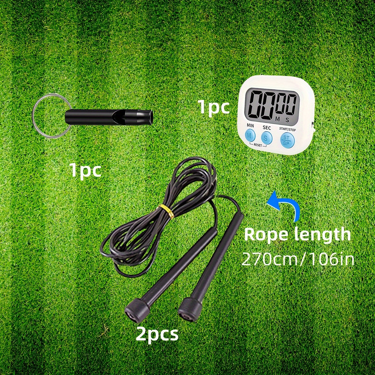 Interactive Skipping Rope Game Set with 2 Ropes & Timer - Outdoor Sports