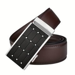 Men's Leather Belt Gypsophila Shape Business Men's Automatic Buckle Belt