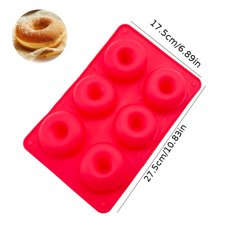 6-Hole Non-Stick Silicone Donut Mold for Baking Pastry