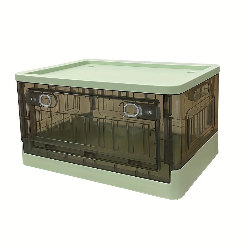 Plastic Foldable Storage Box With Door Stackable Storage Bin