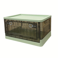 Plastic Foldable Storage Box With Door Stackable Storage Bin