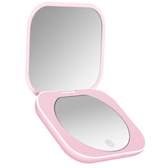 Compact Travel Makeup Mirror 1X 3X Magnification Rechargeable LED Lighted