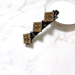 Crystal Stone Braided Hair Clips Satin Fabric Hair Bands