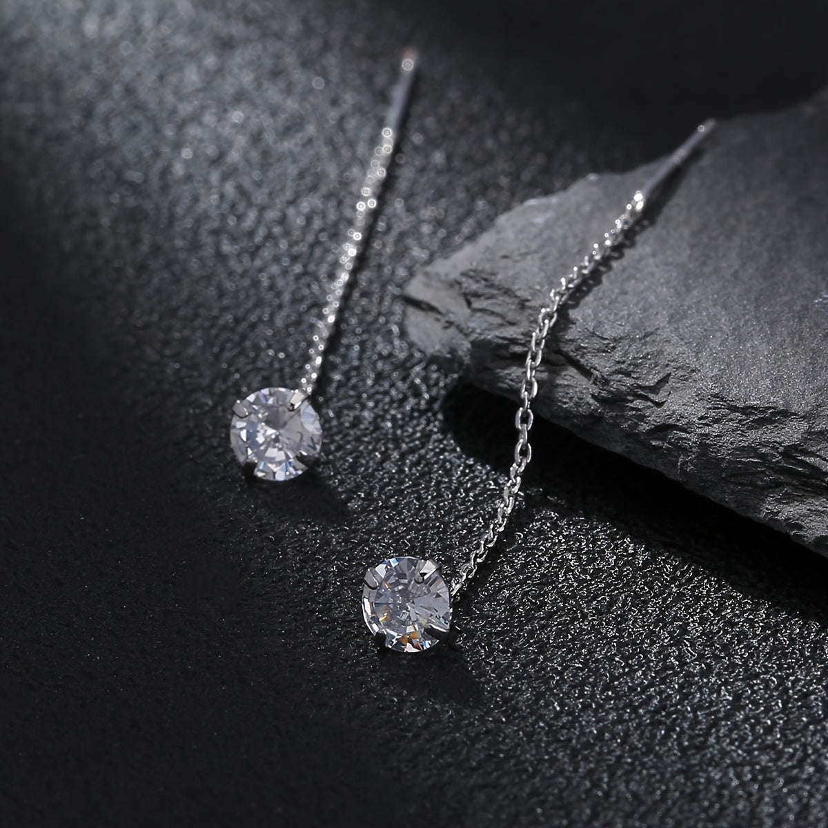 Zircon Tassel Dangle Earrings Copper Material Gift For Women