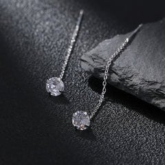 Zircon Tassel Dangle Earrings Copper Material Gift For Women