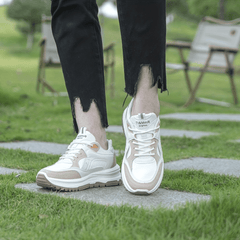 Colorblock Platform Sneakers Lace Up Outdoor Shoes Comfortable & Anti skid