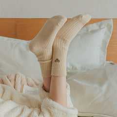 6 Pairs Bear Embroidery Socks Cute Crew Stockings