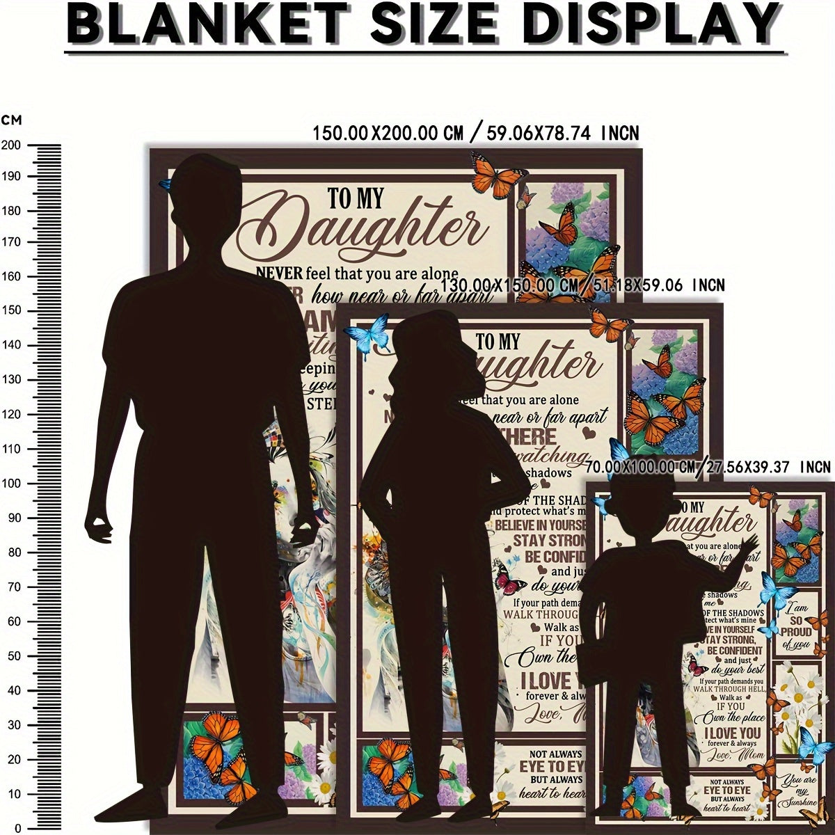 To My Daughter Soft Throw Blanket for Home & Outdoor Use
