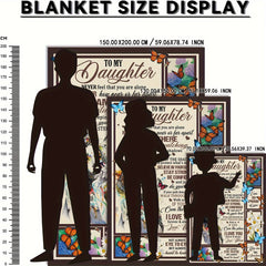 To My Daughter Soft Throw Blanket for Home & Outdoor Use