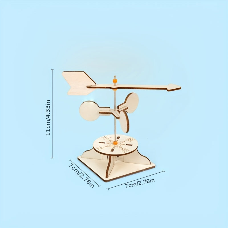 Wooden Wind Vane DIY Assembly Small Gift Science Puzzle