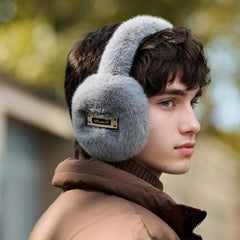 Polyester Earmuffs for Men Warm Plush Lined Ear Warmers