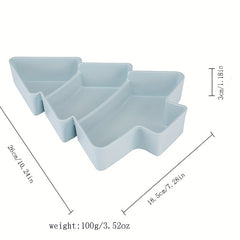 Christmas Tree Cake Tray Dessert Biscuit Snack Plate 3 Girds