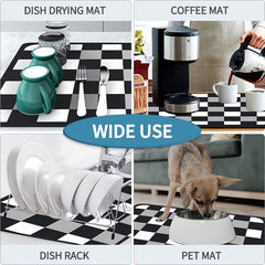 Rubber Dish Drying Mat Absorbent Drainer Mat Kitchen Supplies