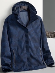 Men's Printed Zip Pocket Hooded Jacket - Small Size & Order Size Up