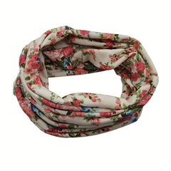 Pink Floral Print Beanie Lightweight Skull Hat Neck Gaiter Women Chemo Cap