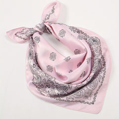 55 Block Bandana Paisley Print Satin Square Scarf Neckerchief Head Wrap Scarves