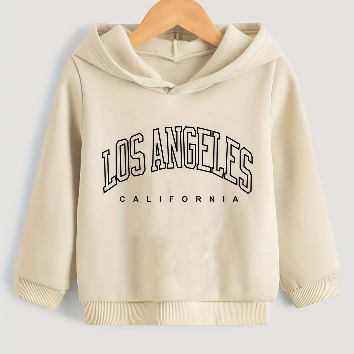LOS ANGELES Letter Print Boys Hooded Sweatshirt for Kids