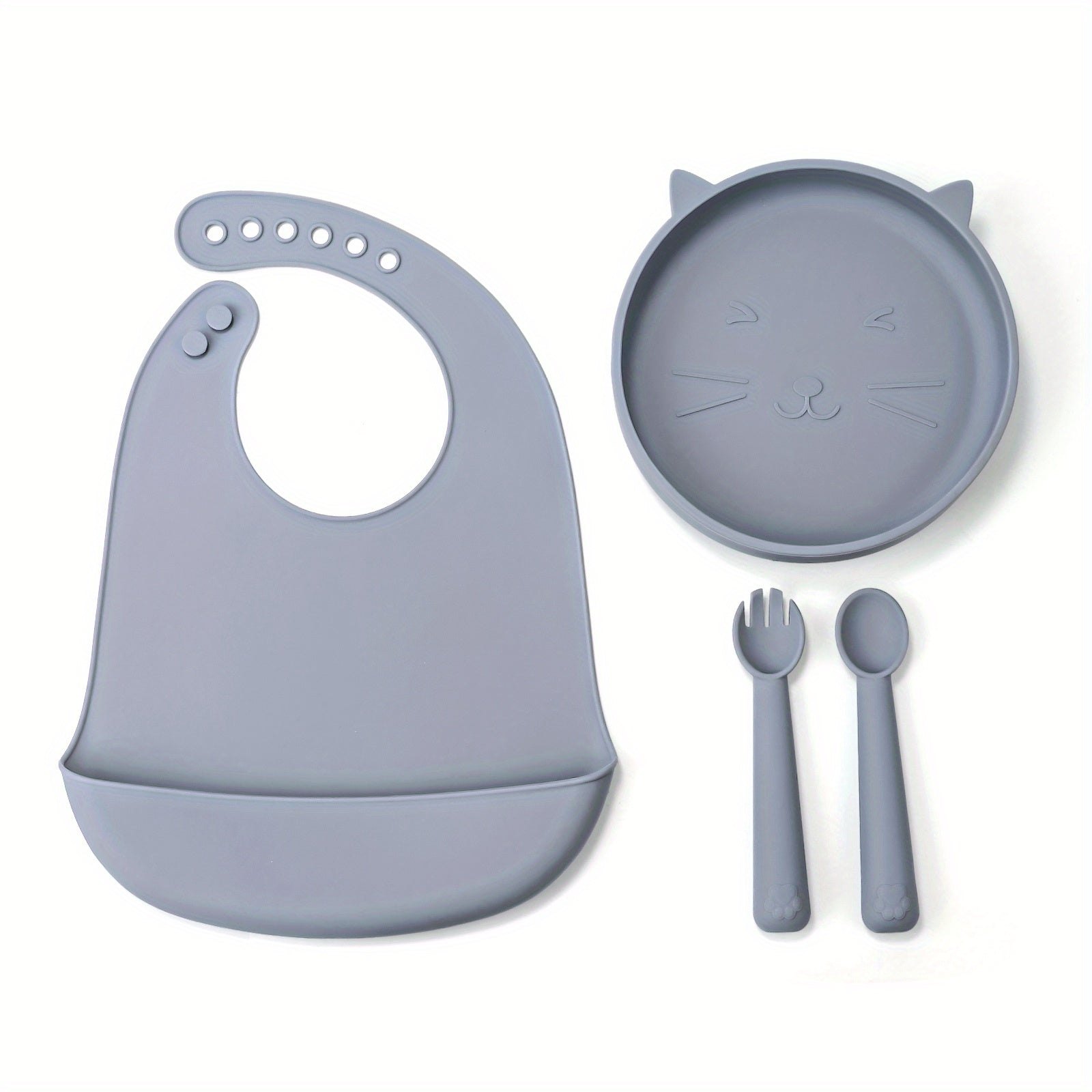 Silicone Feeding Set for Baby with Suction Cup Tray