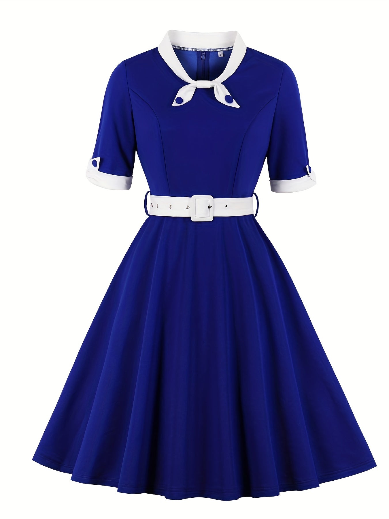  Retro Dress Women's Plus Bow Tie Flared A line Party Dress