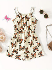 Girls Feather Cami Rompers for Beach Vacation