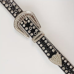 Punk Rhinestone Sequin Belt Y2K & Silvery Block Western Cowboy Cowgirl Belt