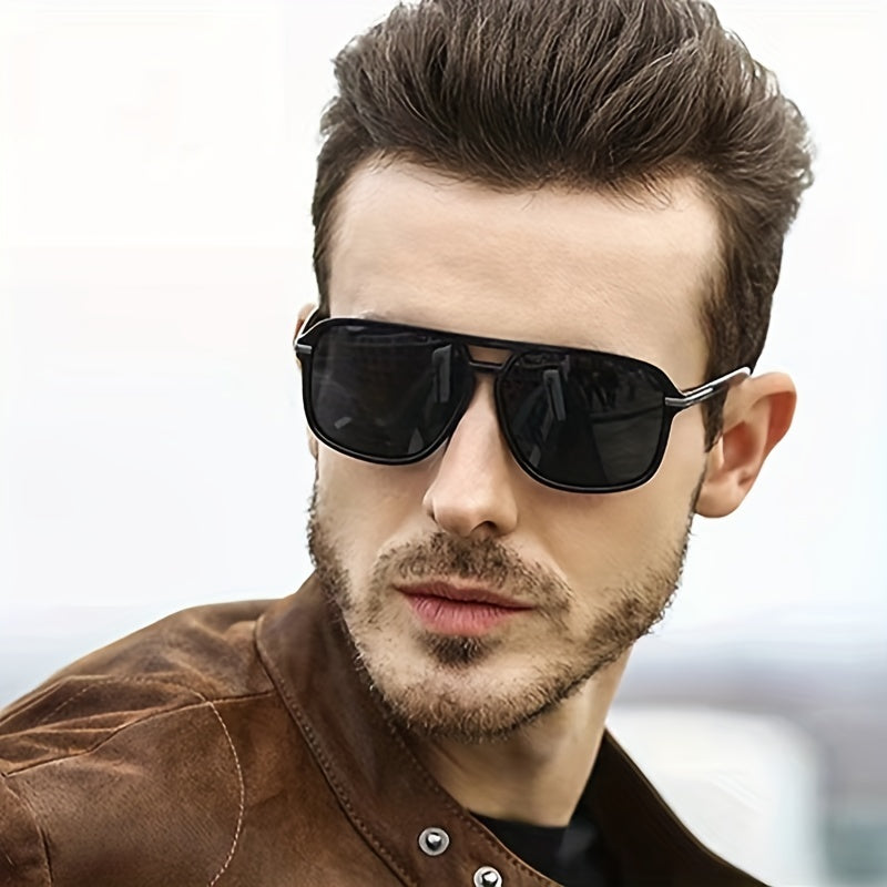 Men's Retro Square Frame Polarized Sunglasses