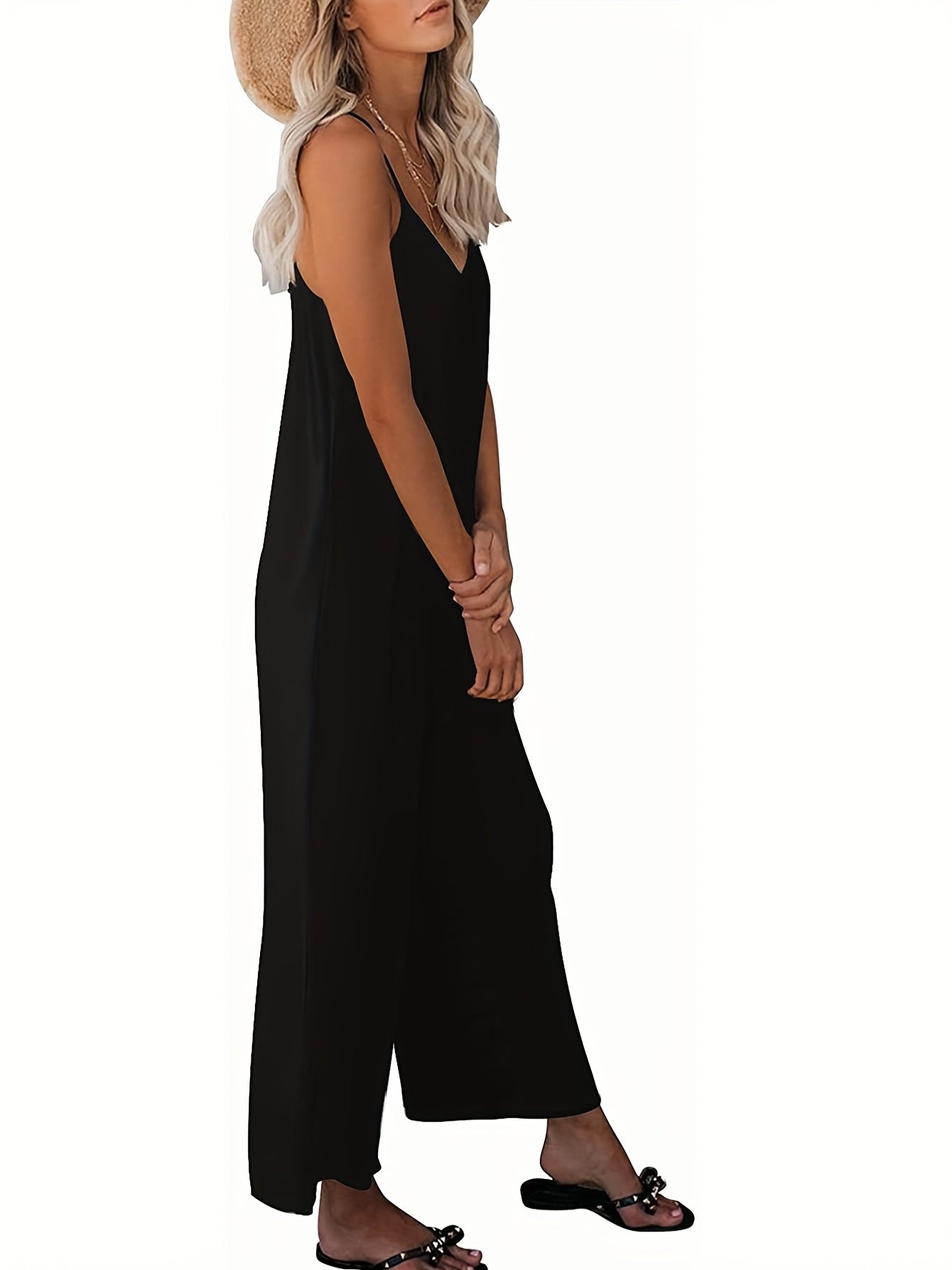 Spaghetti Strap Wide Leg Jumpsuit