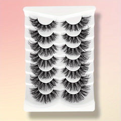 7 Pairs 3D Silk False Eyelashes Thick Curling Lashes Extension 16 18mm