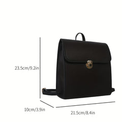 British Preppy Style Backpack with Buckle Decor