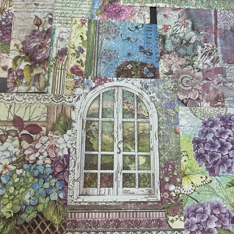 100 Vintage Scrapbook Paper Floral Botanical Grunge Diary DIY