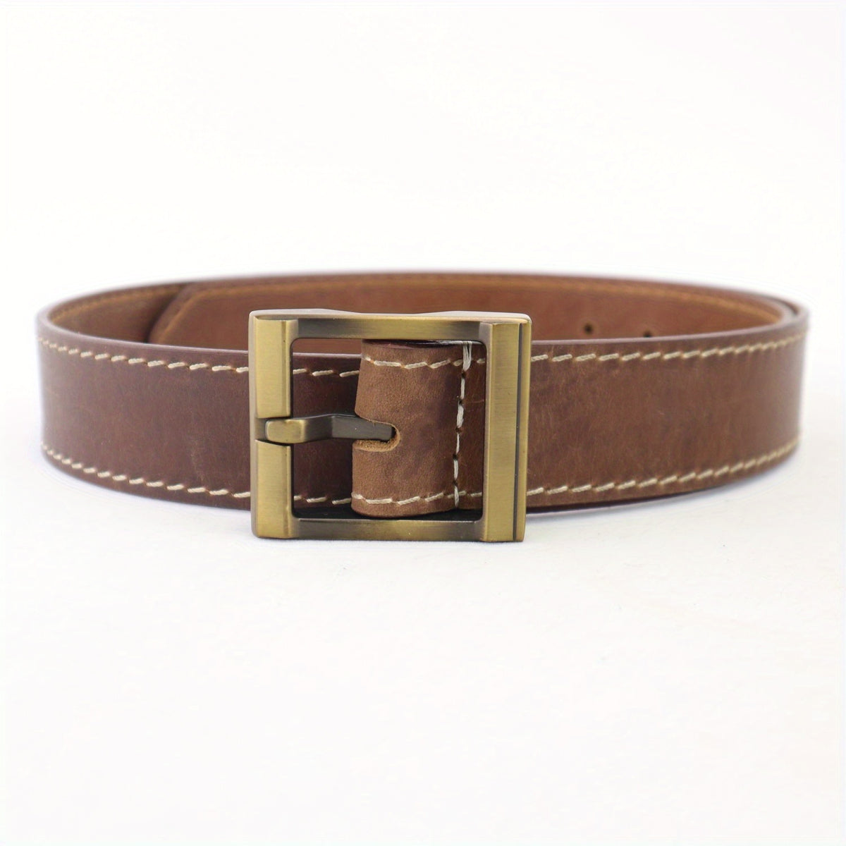 Antique Bronze Square Buckle Width 40mm Casual Leather Belt