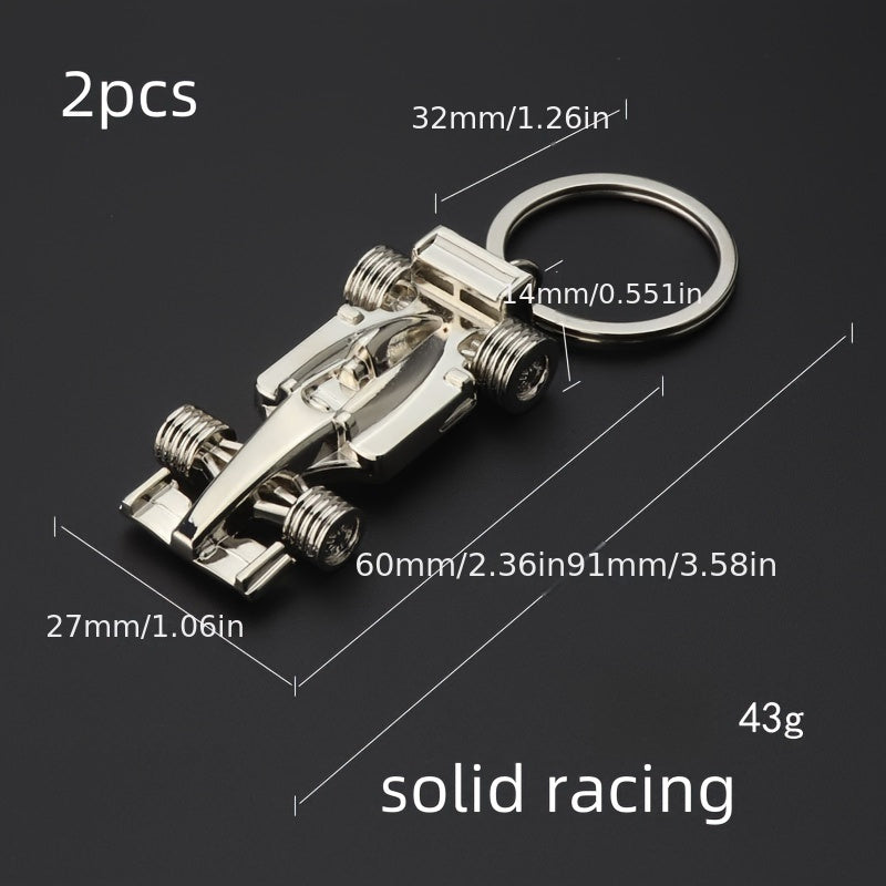 2pcs F1 Car Model Keychain Pendant for Car Keys Backpacks Wallets