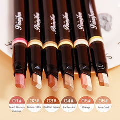 Two Tone Eyeshadow Stick Eye Brightening Pearly & Glitter Brown Golden Tone