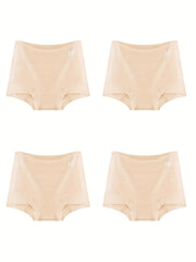 4 Pack Plus Size Basic Boyshorts Women's Plus High Rise Tummy Control Boyshorts