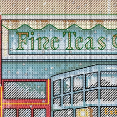 Christmas Coffee House Cross Stitch Kit for Beginners