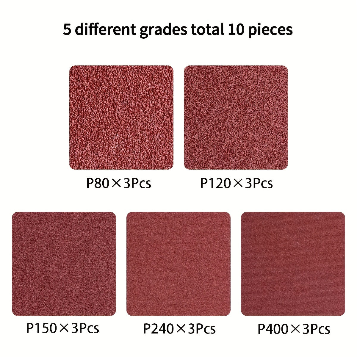 10pcs 7.62x53.34cm Sanding Belt - 80/120/150/240/400 Grits