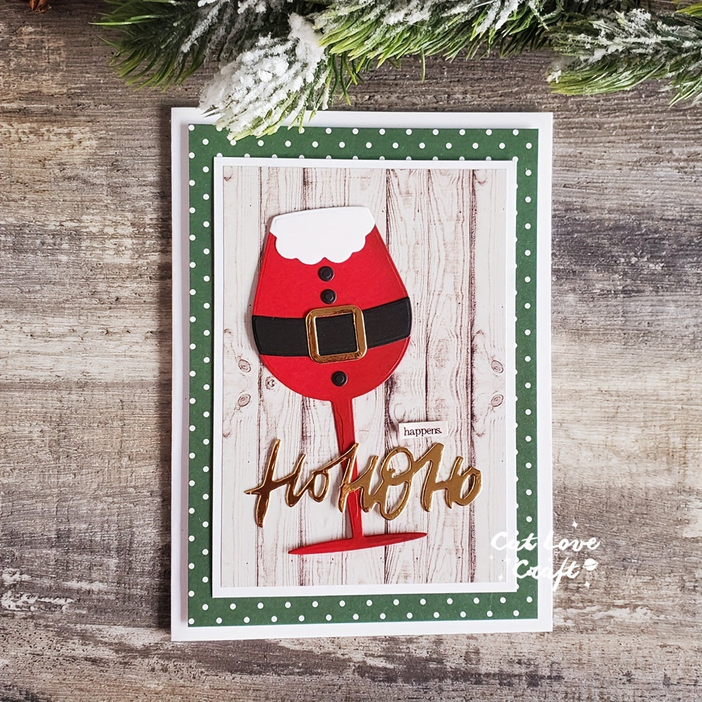 Catlove Christmas Wine Glass Metal Cutting Dies for DIY Crafts