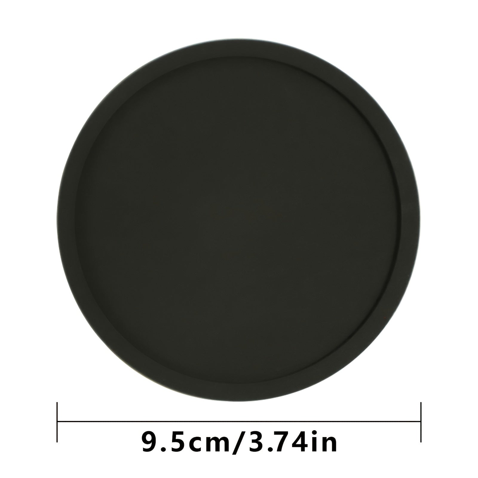 8pcs Round Silicone Coaster Grid Pattern Washable Placemat For Christmas