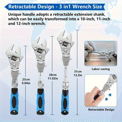 Adjustable Ratchet Wrench 180 Degree Folding Spanner Repair Tools