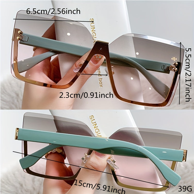 Oversized Ombre Lens Sunglasses UV400