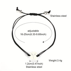 12 Constellation Wax Rope Braided Couple Bracelet Adjustable Hand Bracelet