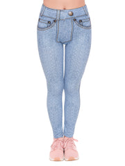 Jeans Print Skinny Stretchy Leggings High Waist Yoga Leggings