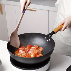 30 Cast Iron Wok With Lid Chinese Cooking Frying Pan