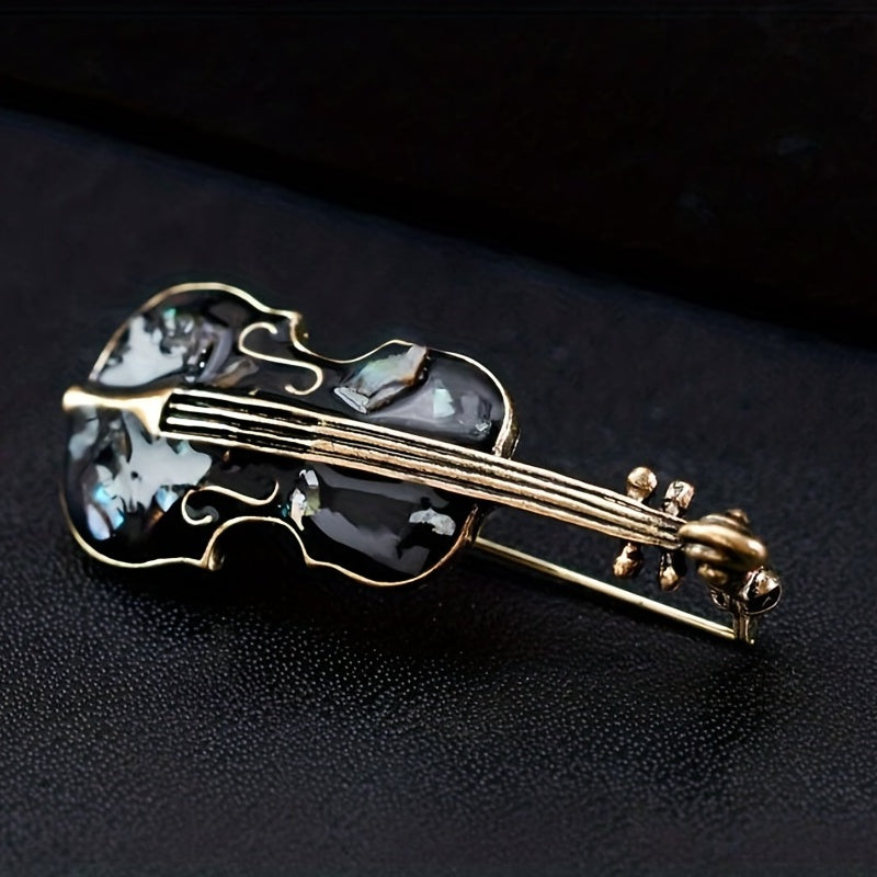 Men's Violin Shell Brooch Jewelry