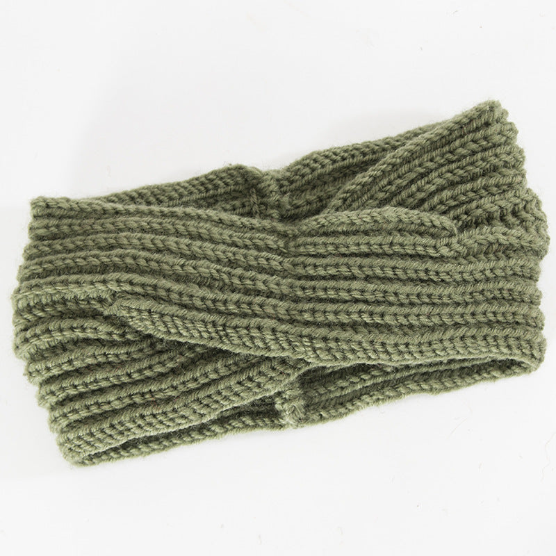Striped Knitted Headband Solid Hairband Women Winter