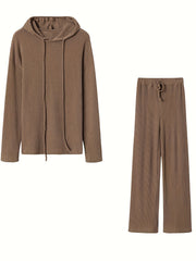 Casual Matching 2pc Set: Hoodie & Pants Outfits Women's