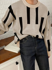 Men's Knitted Casual Warm Round Neck Pullover Sweater