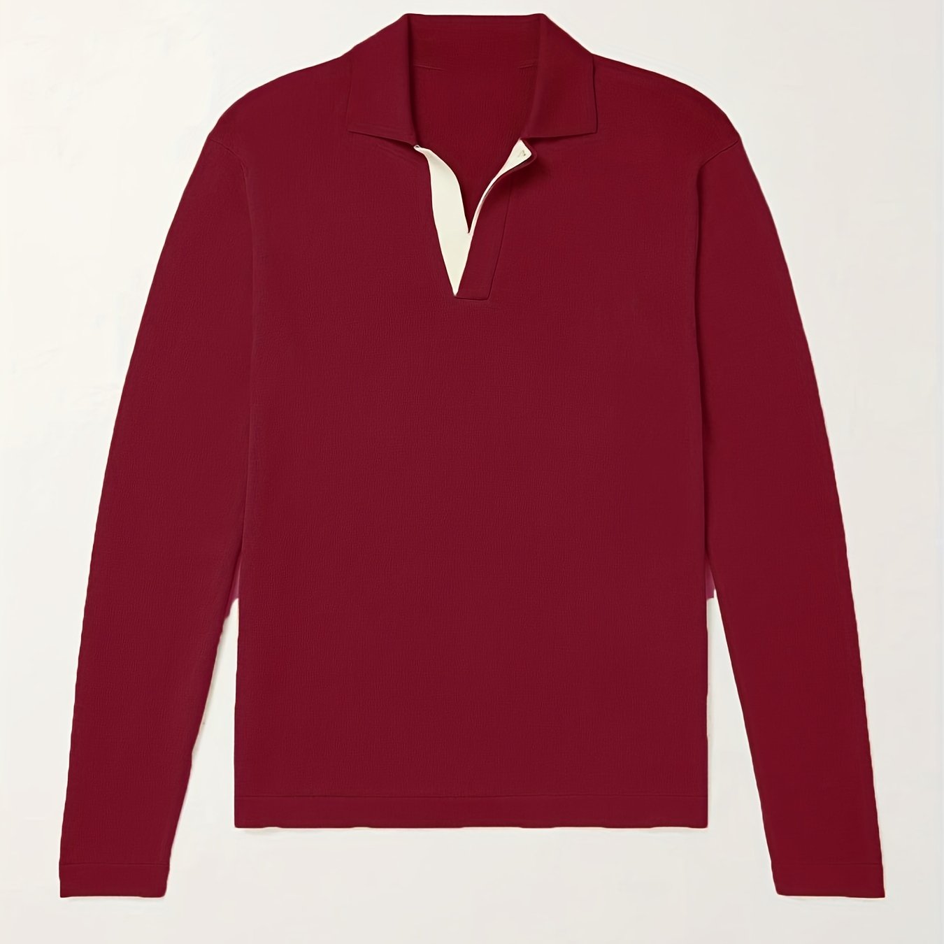 Men's V Neck Polo Collar Pullover Sweater